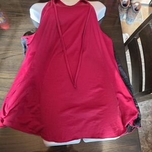 Red and Black Tank Top Beautiful Lace Back Size 2xl